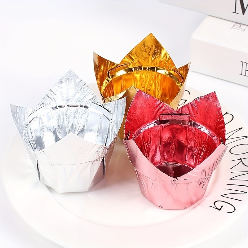 Disposable Muffin Cups, Grease Proof Waterproof Aluminum Foil