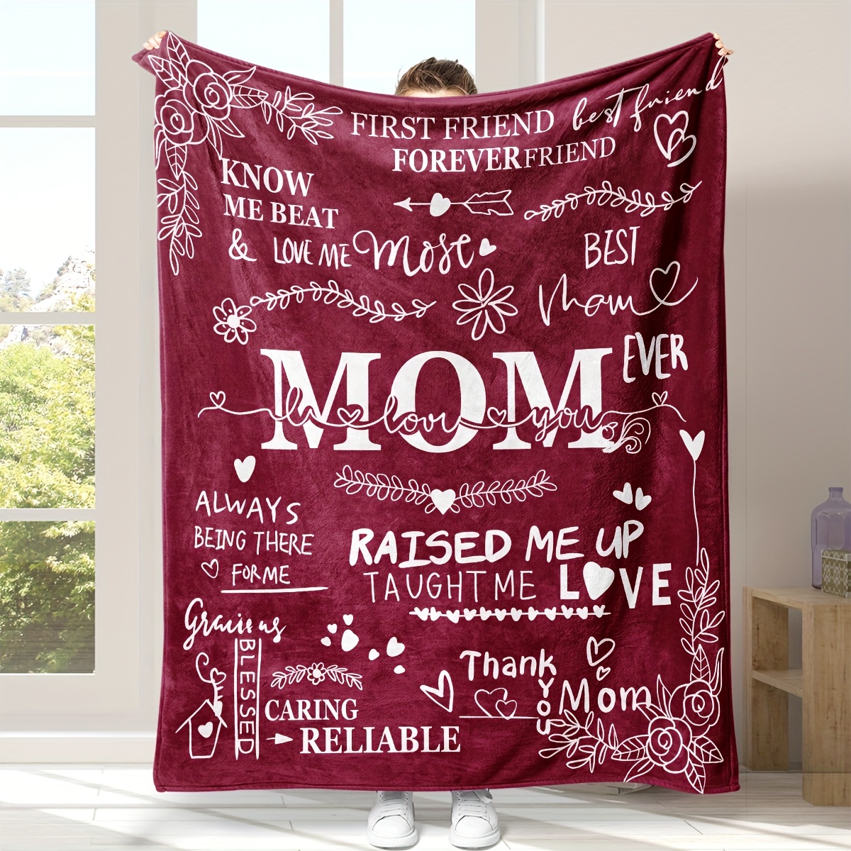 Flannel Print Blanket Mom Thanksgiving Mother's Day Gift - Temu Australia