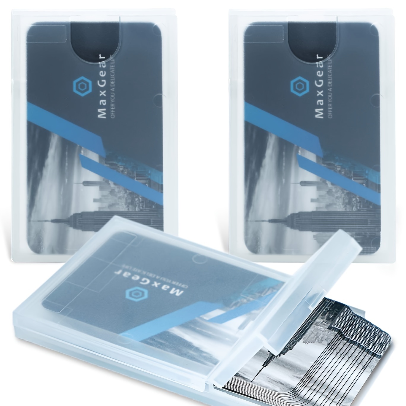 Maxgear Professional Plastic Business Card Holder Pocket Business Card Case  Slim Business Card Wallet Business Card