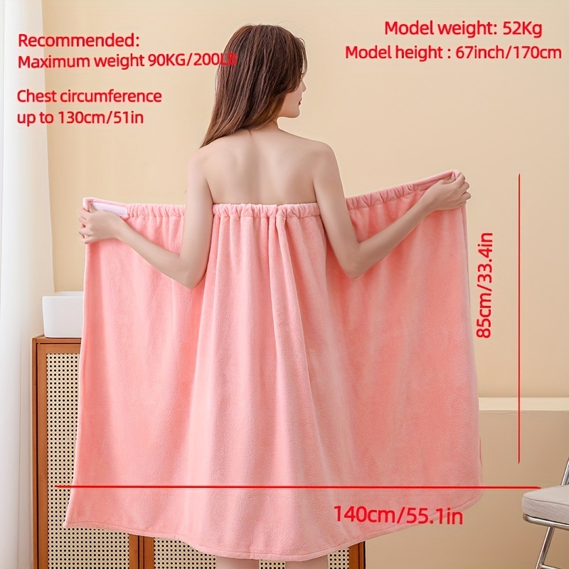 Asciugamano da bagno per donna, accappatoio con bretelle