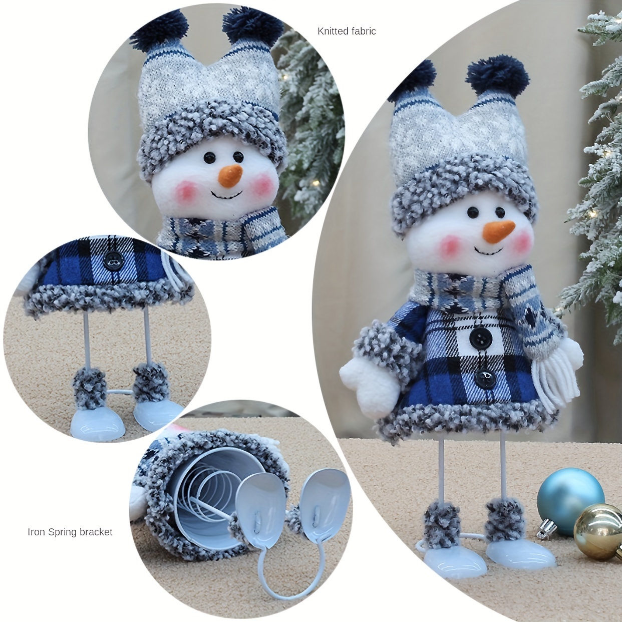 Christmas Cute Plush Snowman Decor Ornament Fabric Snowman - Temu