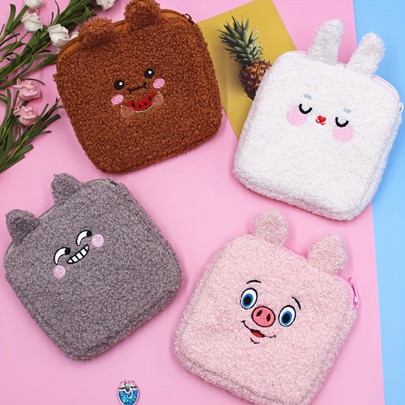 Cartoon Cute Animal Silicone Coin Purse Kawaii Portable Zipper Coin Bag  Wallet Mini Makeup Bag Key Earphone Storage Bag Gifts