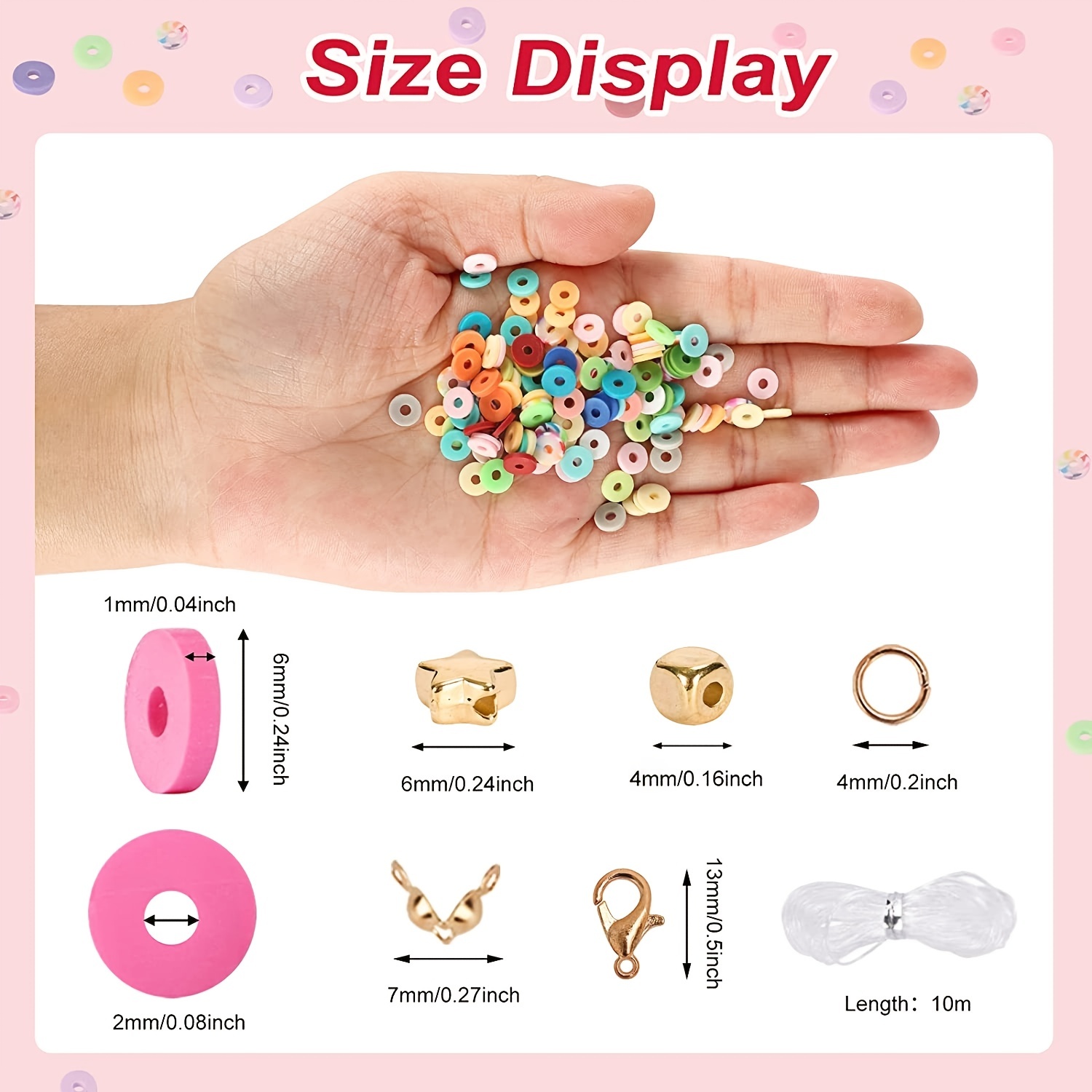 Deinduser Clay Beads 2 Boxes Bracelet Making Kit - 24 Colors Polymer Clay  Beads for Bracelets Making - Jewelry Making kit with Gift Pack - Bracelet  Making Kit for Girls - Heishi Disc Beads