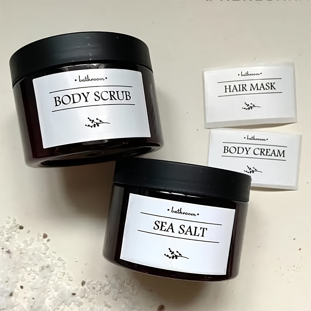 

Lot de 2 Pots de Cosmétiques de Salle de Bain de 300ml pour Sel de Bain, Corporel, Masque Capillaire, Lotions pour avec Étiquette Étanche