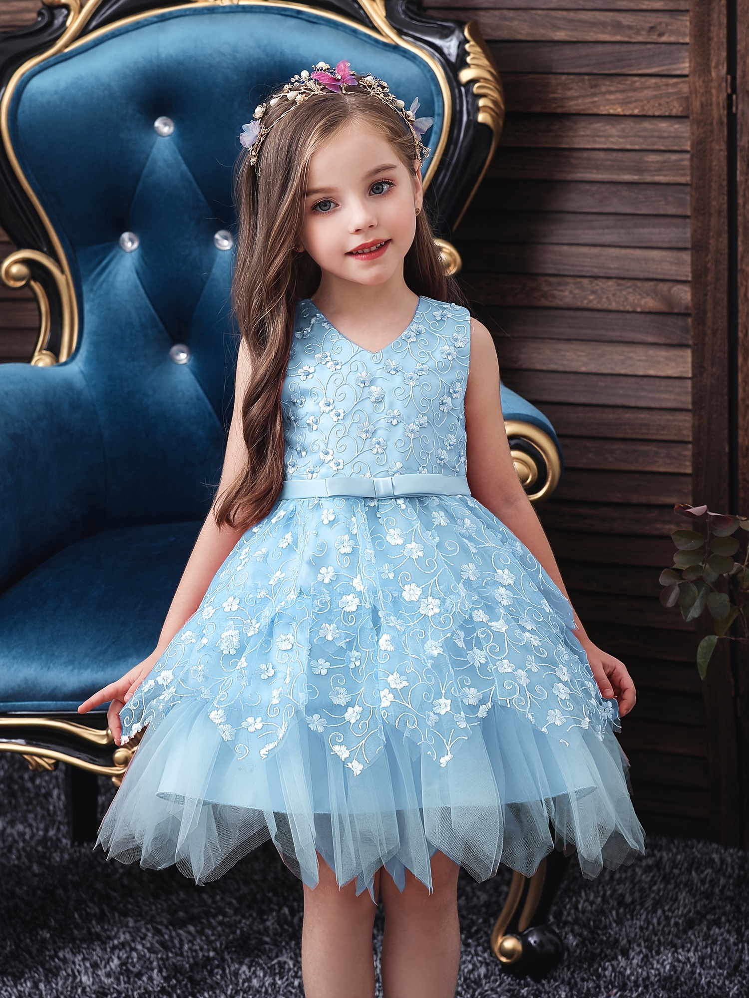 Baby Girl Clothes Slik Embroidery Princess Dress for Wedding Party Tutu  Kids Dresses for Toddler Girl Children Clothing