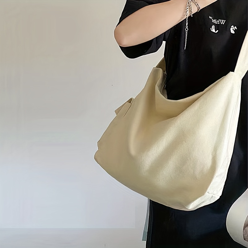 Large Capacity Crossbody Bag Solid Color Simple Shoulder Bag