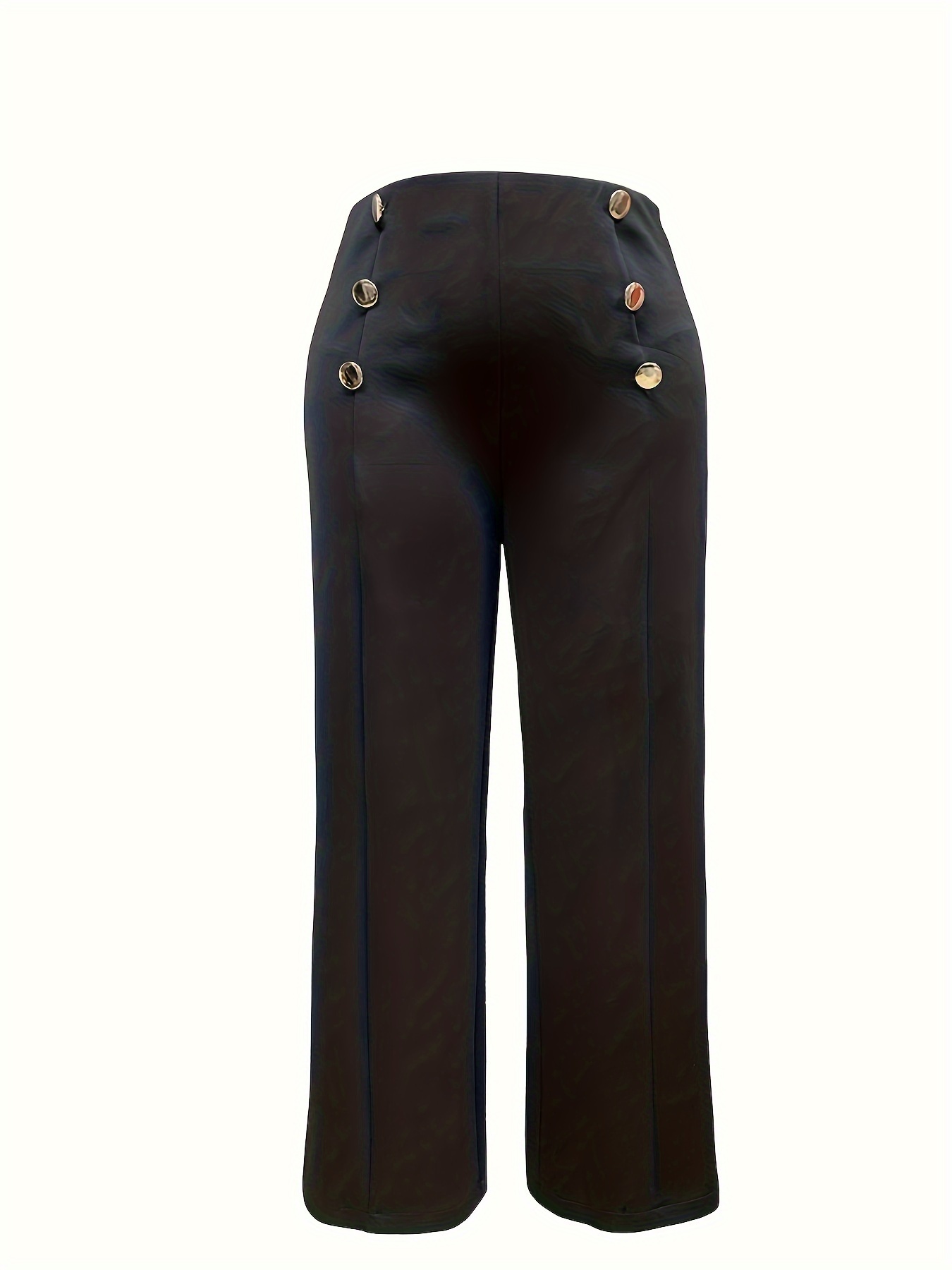 Pantalones de vestir para mujer, cintura alta, con cinturón, ajustados, con  botones, talla grande, pantalones de trabajo, informales, elásticos