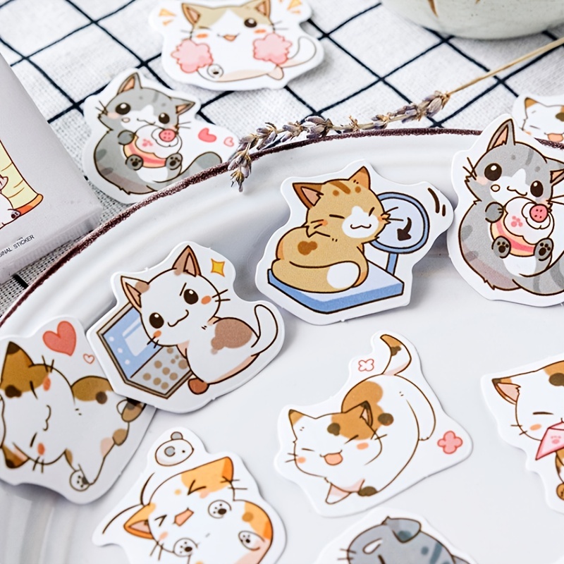  Schoolsupplies 6 Sheets Super Cute Cat Stickers for DIY Albums  Diary Decoration Cartoon Scrapbooking Kawaii School Office Stationery