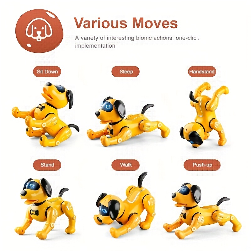 Intelligent Remote Control Machine Dog Early Education Children's Toys  Parent-child Interactive Programmable Inverted Demo Simulation Dog - Temu