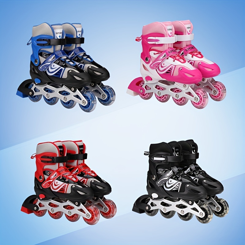  Patines ajustables de 4 ruedas, para mujeres, hombres y adultos,  zapatos de patinaje de dos líneas, patines cuádruples, patines  profesionales para interiores y exteriores, blanco, 40 : Deportes y  Actividades al