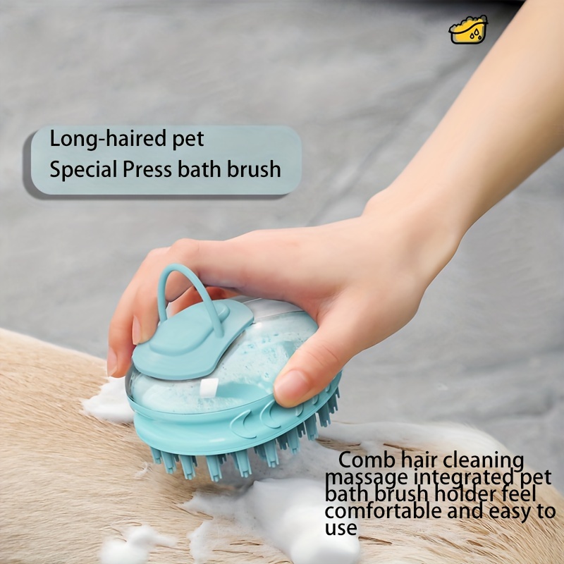 Pet Silicone Bath Brush Massage Scrub Brush For Cat And - Temu