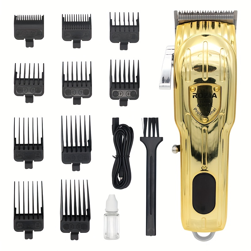 Comprar Máquina de afeitar eléctrica recargable para hombre, máquina de  afeitar para Barba, cortapelos, color dorado