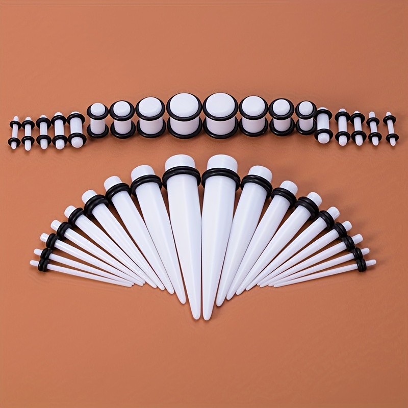 36 Pcs Colorful Acrylic Ear Gauges Taper Stretching Kit