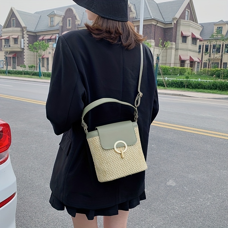 Straw Bag Crossbody Shoulder, Bucket Bags Women Rattan