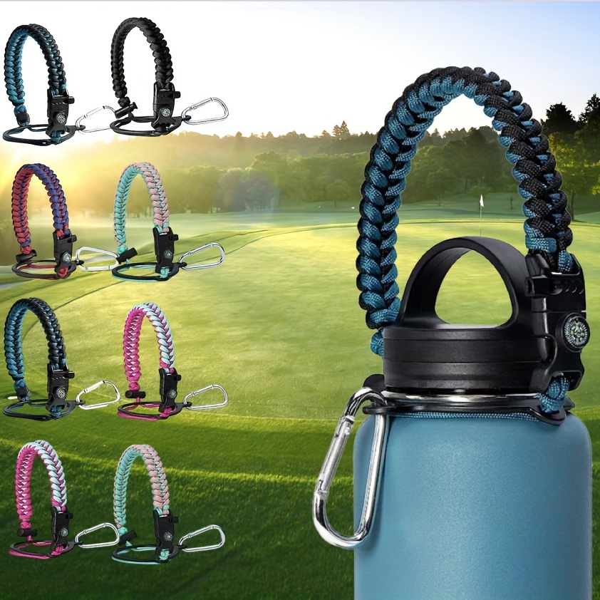 TureClos Outdoor Paracord Handle for Wide Mouth Water Bottle Portable  Paracord Handle Strap for Insulation Cup with Compass 