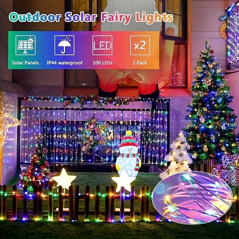 33ft 100LED Waterproof Outdoor Fairy String Lights for Christmas Tree  Wedding Valentine's Day Party Garden Patio Decoration 
