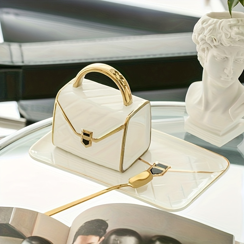 Handbag Design Coffee Cup Saucer Ceramic Teacup Saucer Plate Temu