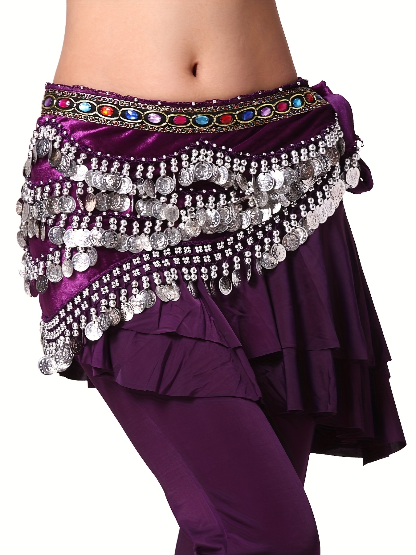Belly Dance Coin Top in Black Crocheted Design
