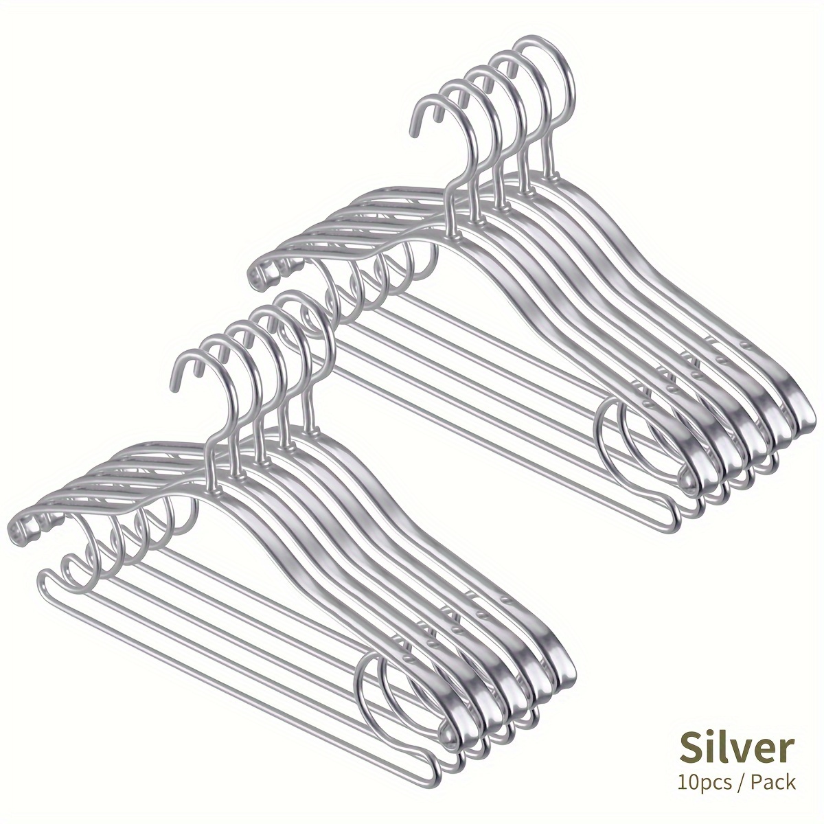 10pcs Hangers For Clothes Durable Anti-slip Aluminium Alloy