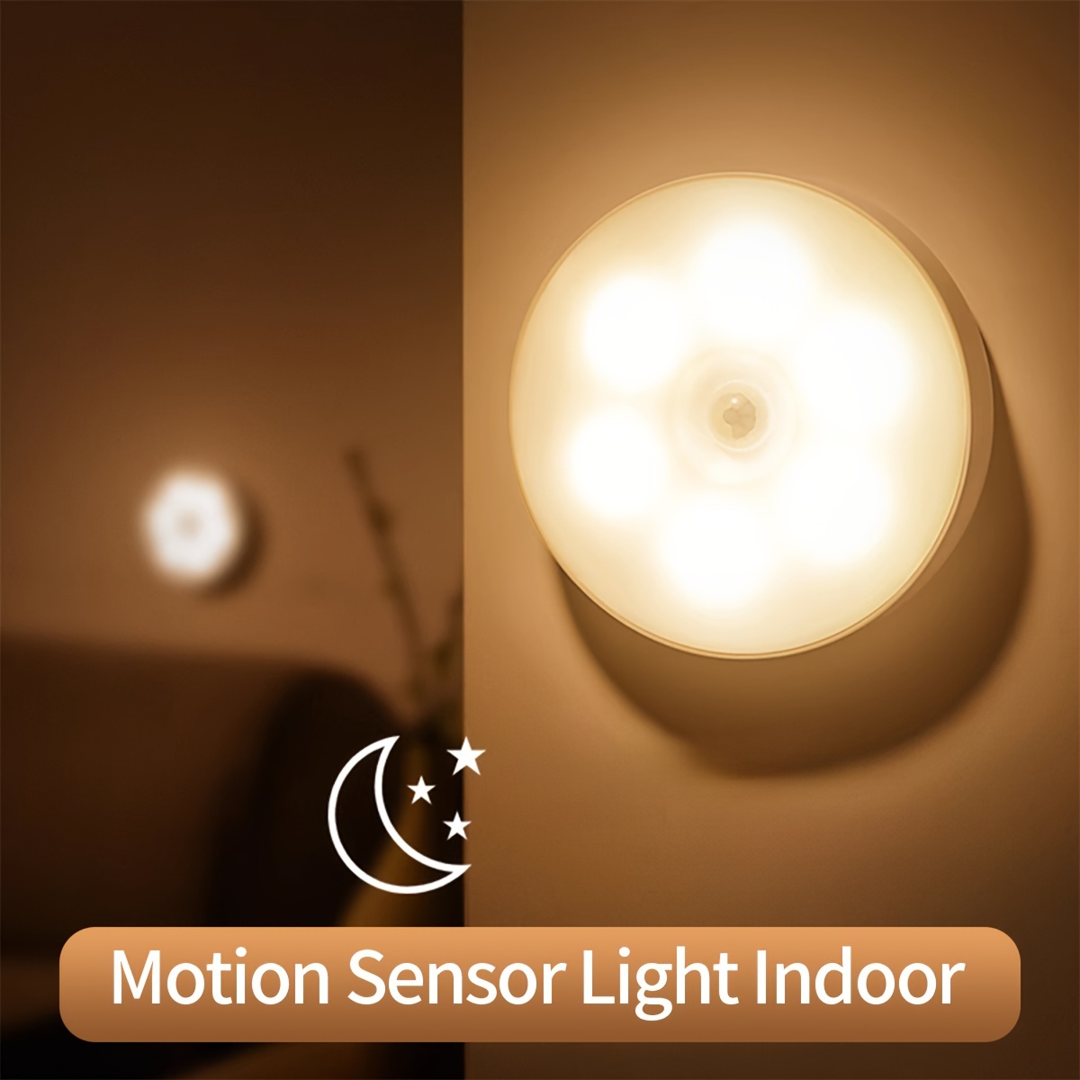 1pc Luz Nocturna Sensor Movimiento Interiores Luz Armario - Temu Mexico