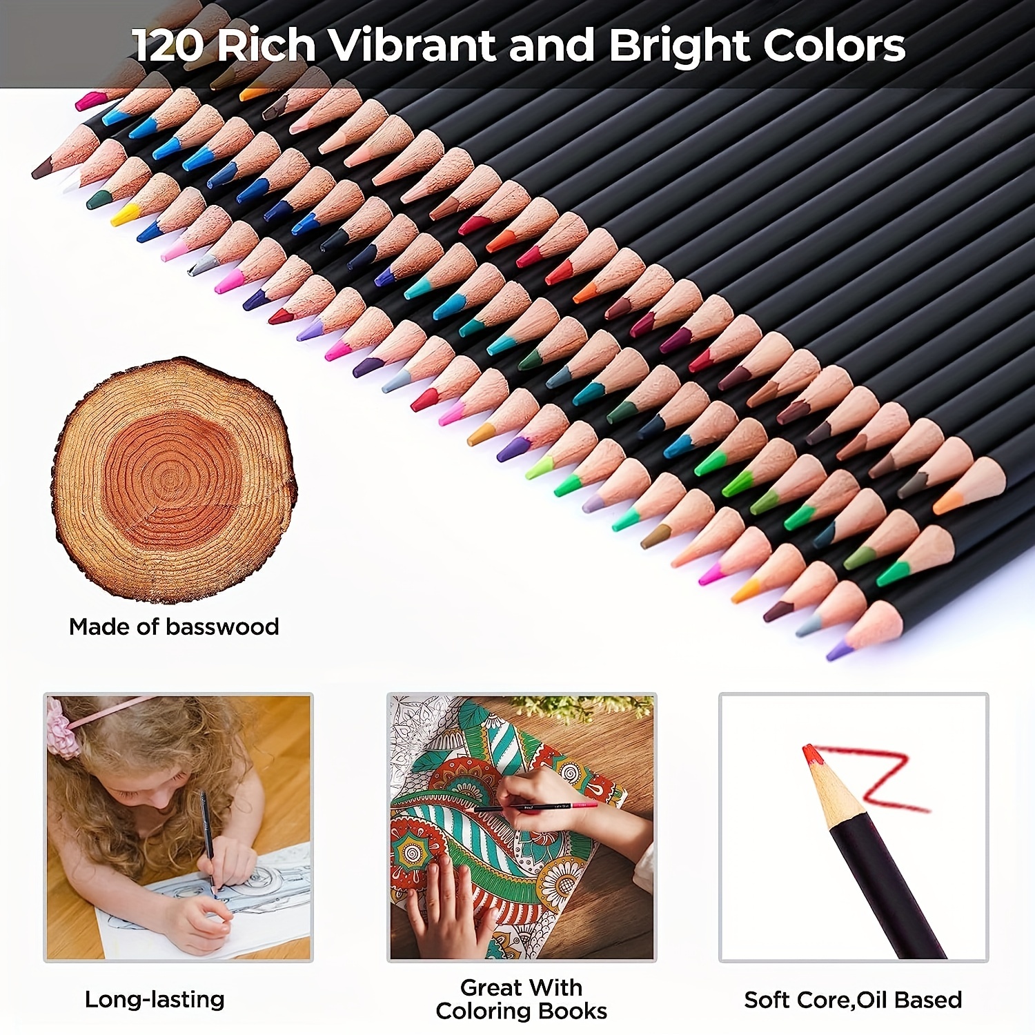 Gold Edition 120 Colored Pencils for Adult Coloring Books, Premier Coloring  Penc