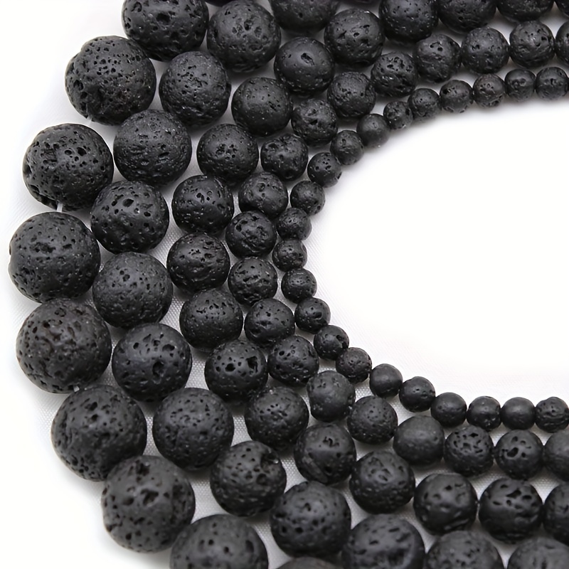 A Strand Natural Black Volcanic Rock, High-quality Loose Beads For Diy  Bracelets Necklaces And Other Decors Jewelry Making Craft Supplies - Temu