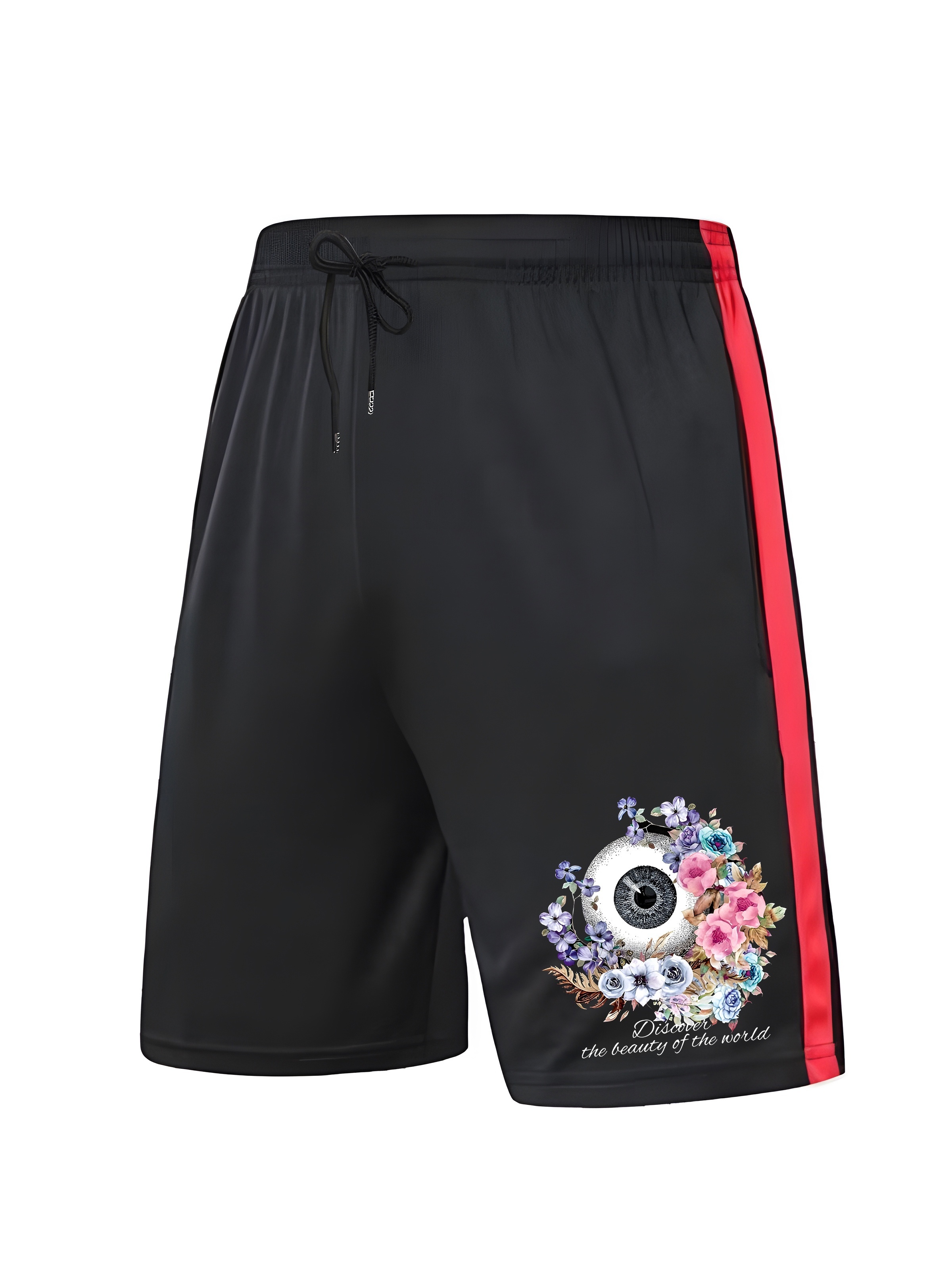 Flower Eye Pattern Print Men's Plus Size Color Block Boxers Shorts