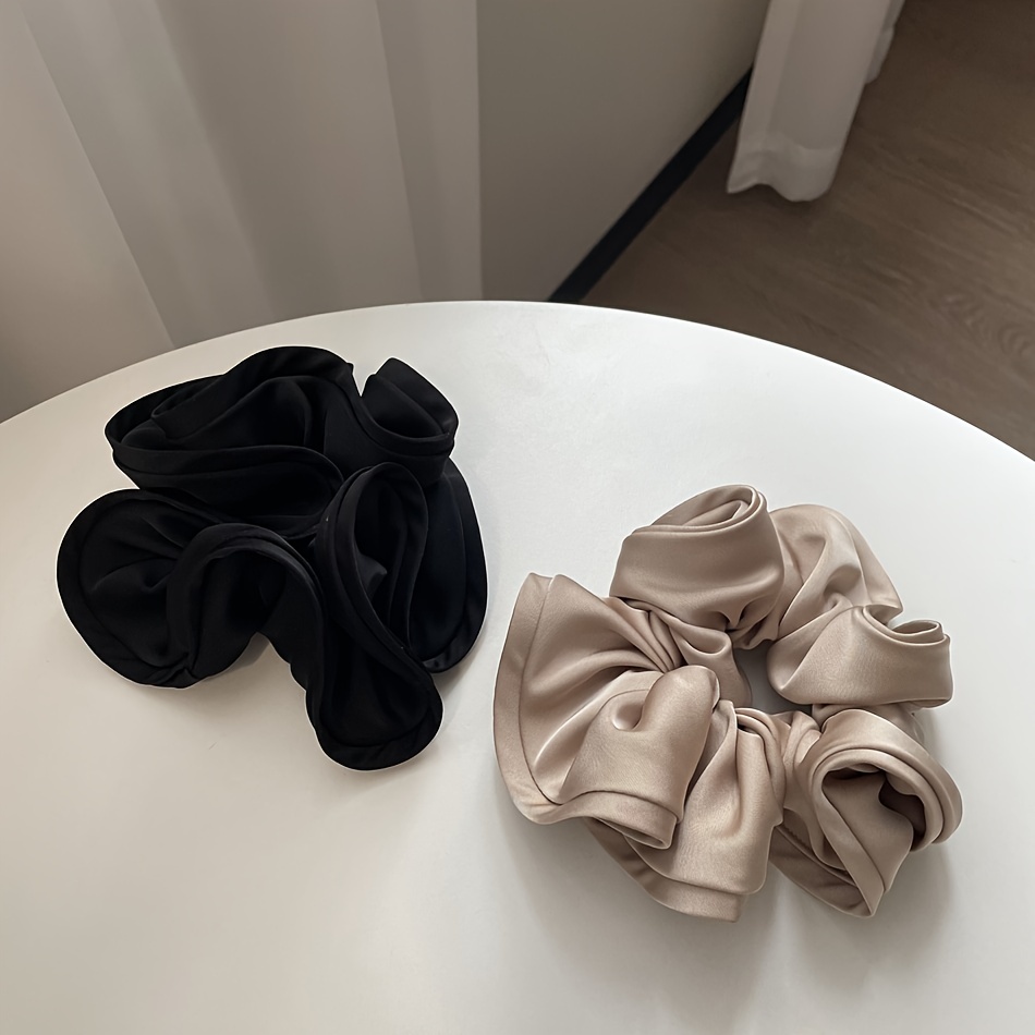 Vintage French Satin Scrunchies Silk Hair Ring