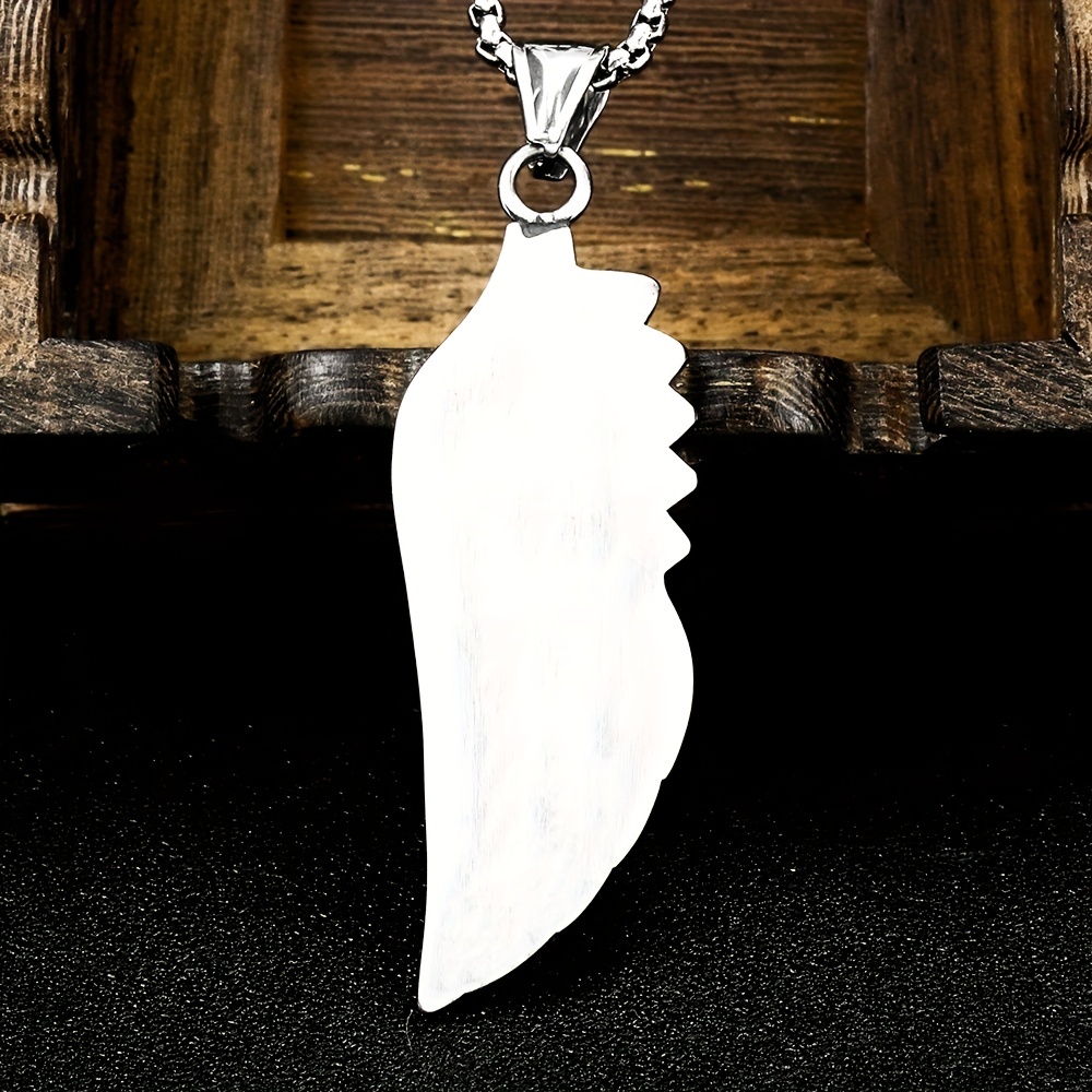 Stainless Steel Mens Angel Wing Pendant M Men Style Angle Wing