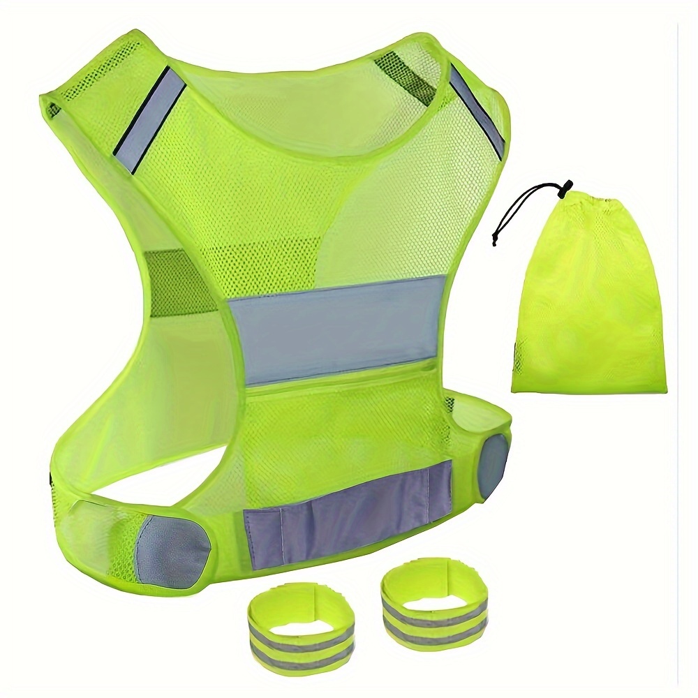 Chaleco reflectante fluorescente de alta visibilidad para motocicleta,  chaqueta de seguridad sin mangas para montar en
