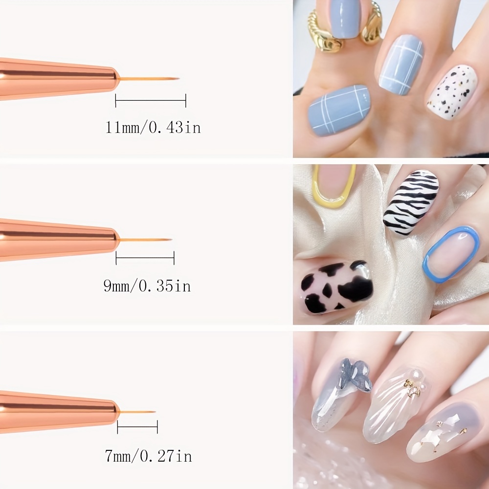 Nail Art Liner Brushes Set Perfect For Gel Polish Manicure - Temu