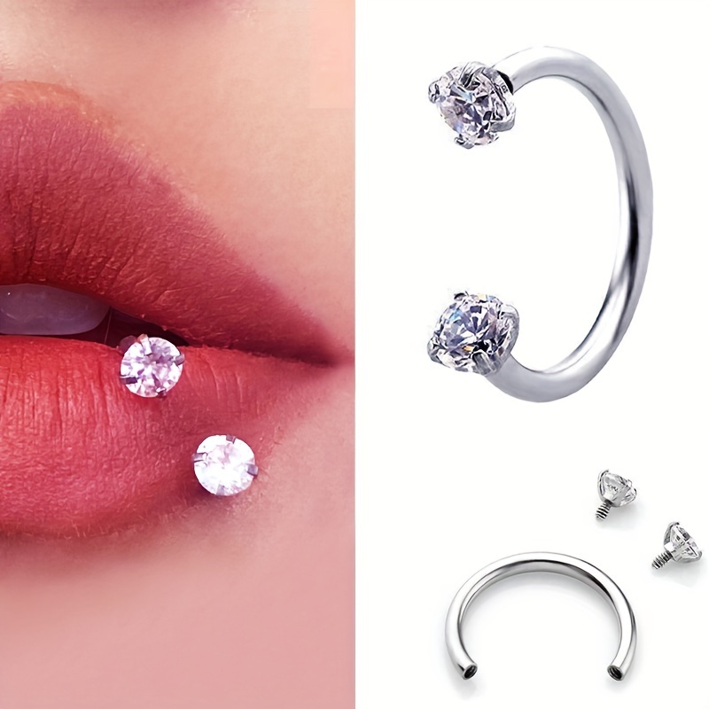 

1pc 316l Stainless Steel C-shaped Lip Ring Nose Septum Ring Simple Body Piercing Jewelry