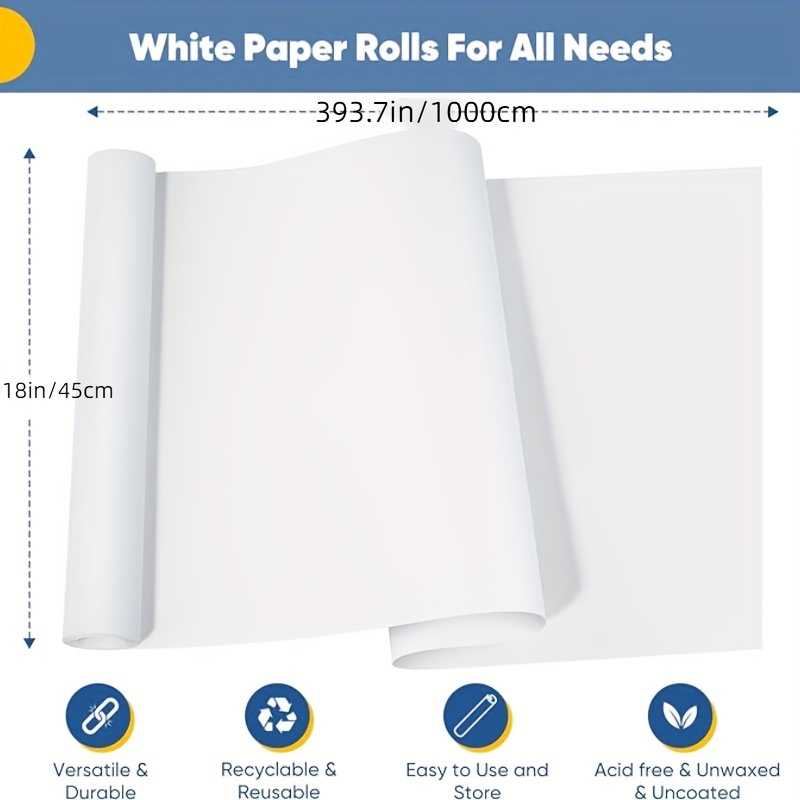 White Wrapping Paper Kraft Paper Roll Bulletin Board Paper - Temu