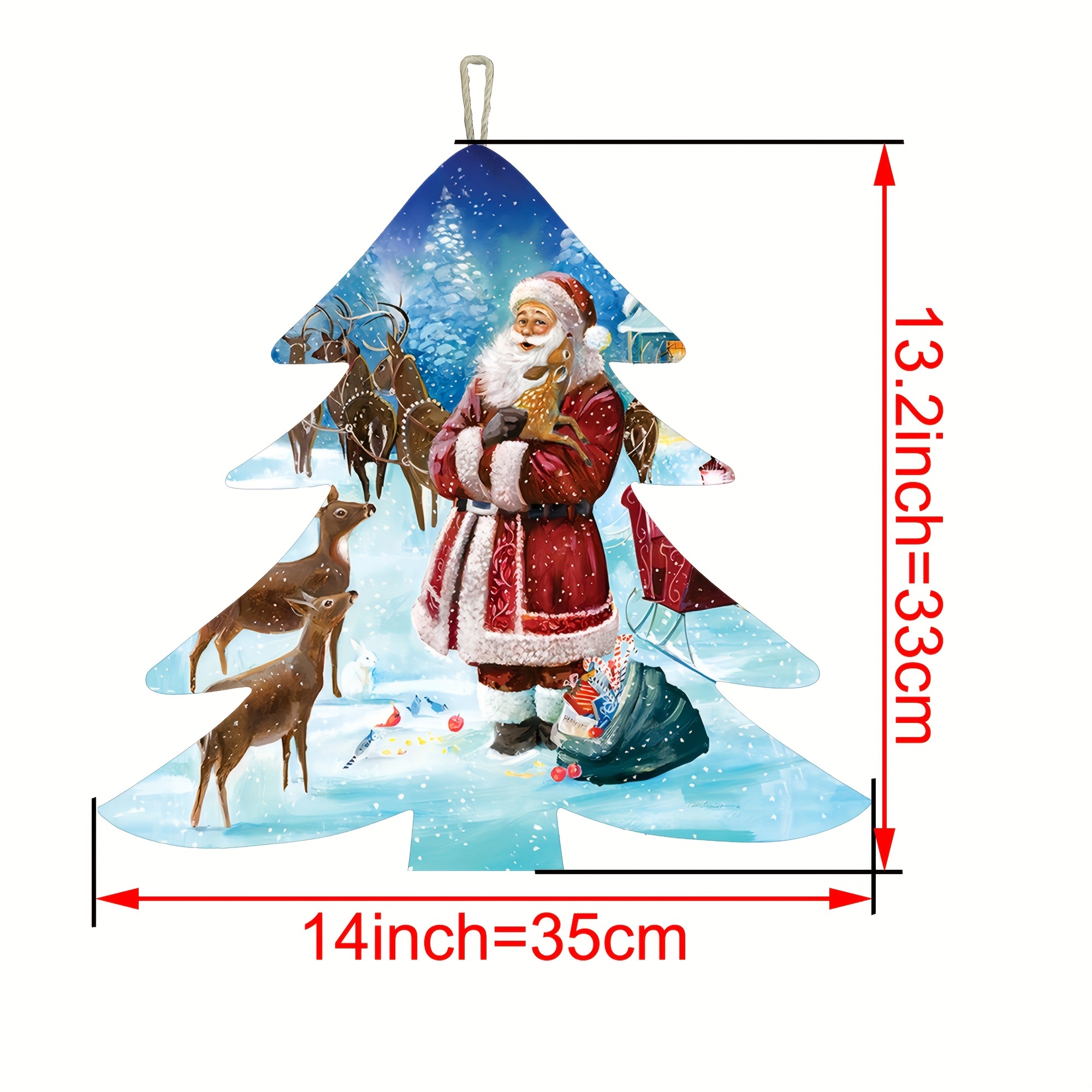 Wooden Christmas Tree Shape With Lanyard Winter Scene we - Temu