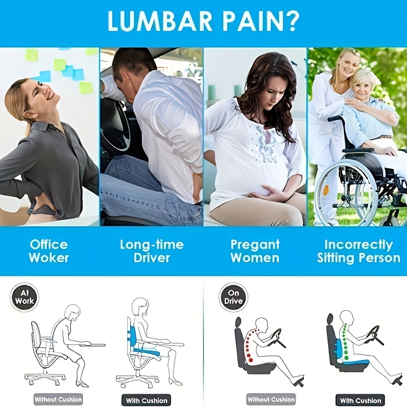 Coccyx Orthopedic Seat Cushion and Lumbar Support Pillow