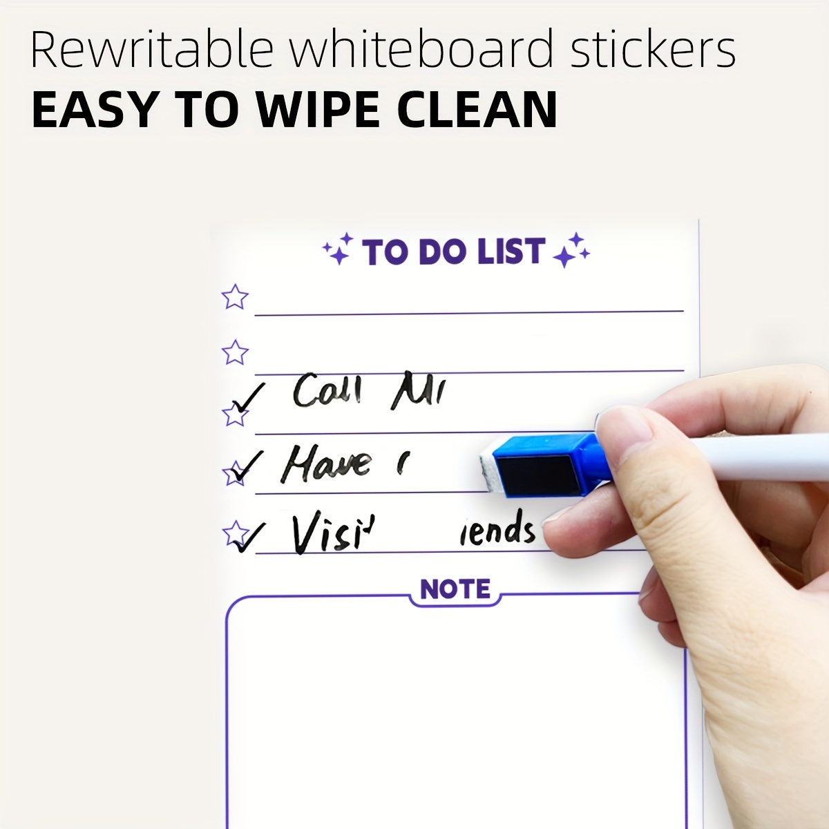 Dry Erase List Whiteboard Stickers Wall Reusable Lined - Temu