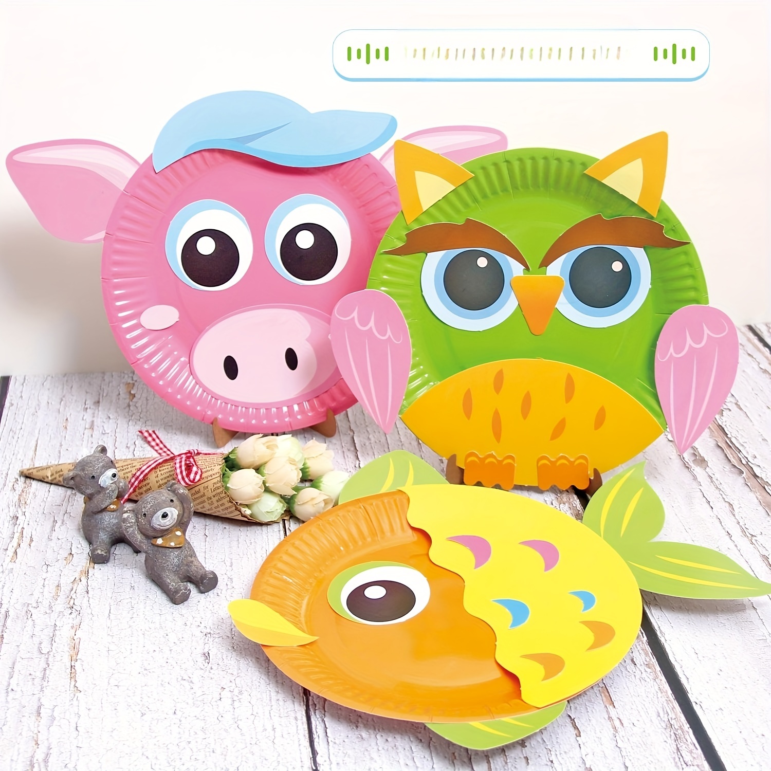 Art Craft Gift for Kids- 12 Paper Plate Art Kit Toy for 2, 3, 4, 5 Years  Old Boys Girls Toddler, DIY Animal Art Supplies for Children Preschool