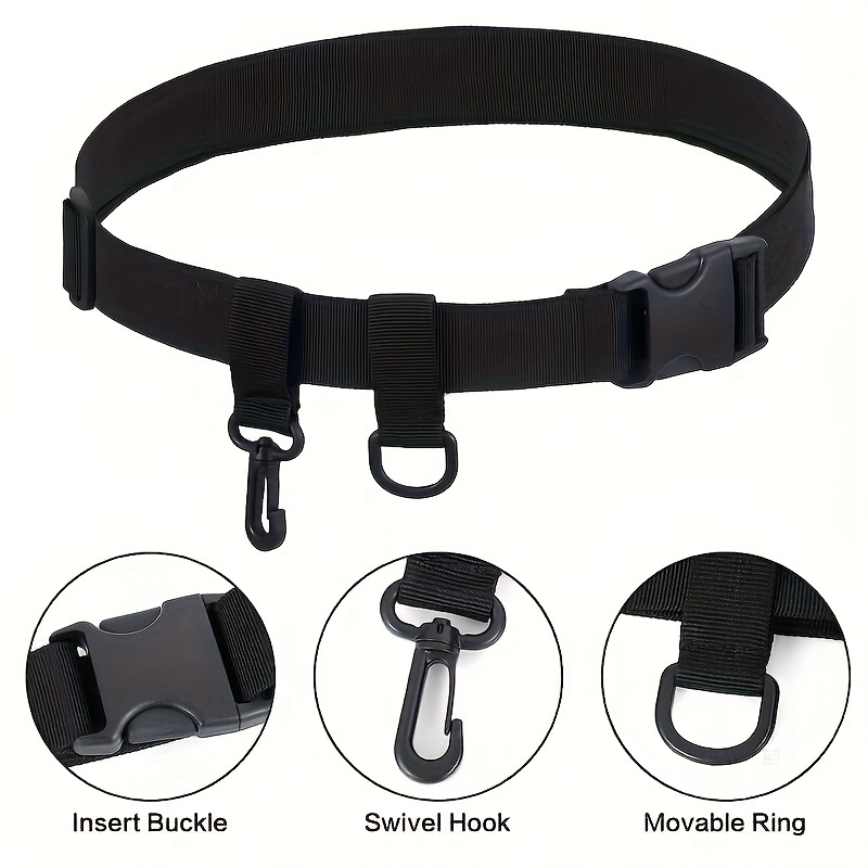 1pc Black Fishing Belt With Quick Release Buckle And Movable Ring, Fishing  Tackle