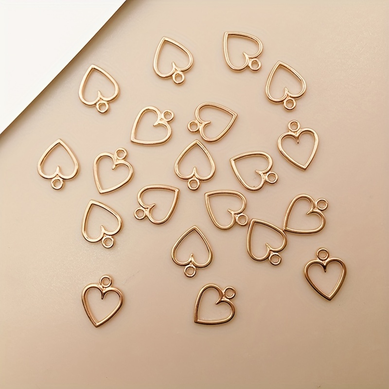 20Pcs/Lot Random Color Zinc Alloy Enamel Gold Plated Cute Heart Shape Charms Pendant for DIY Necklace Bracelets Earrings Jewelry, Jewels Making DIY