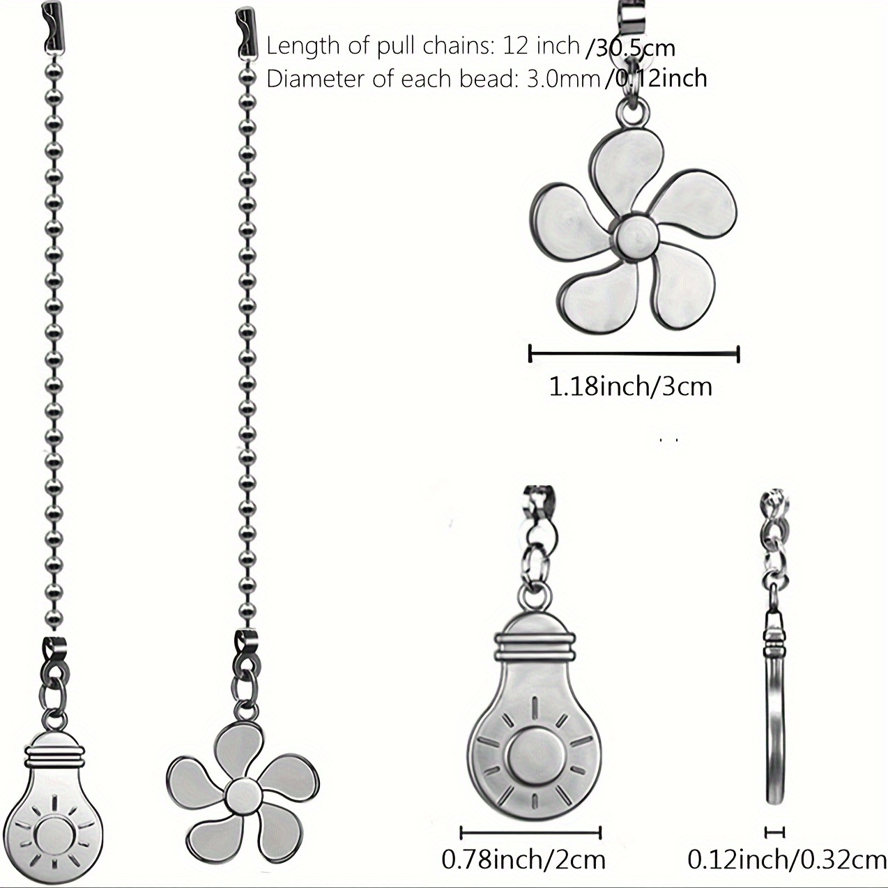 Steel Beaded Ball Pull Chain Extension Perfect For Ceiling - Temu