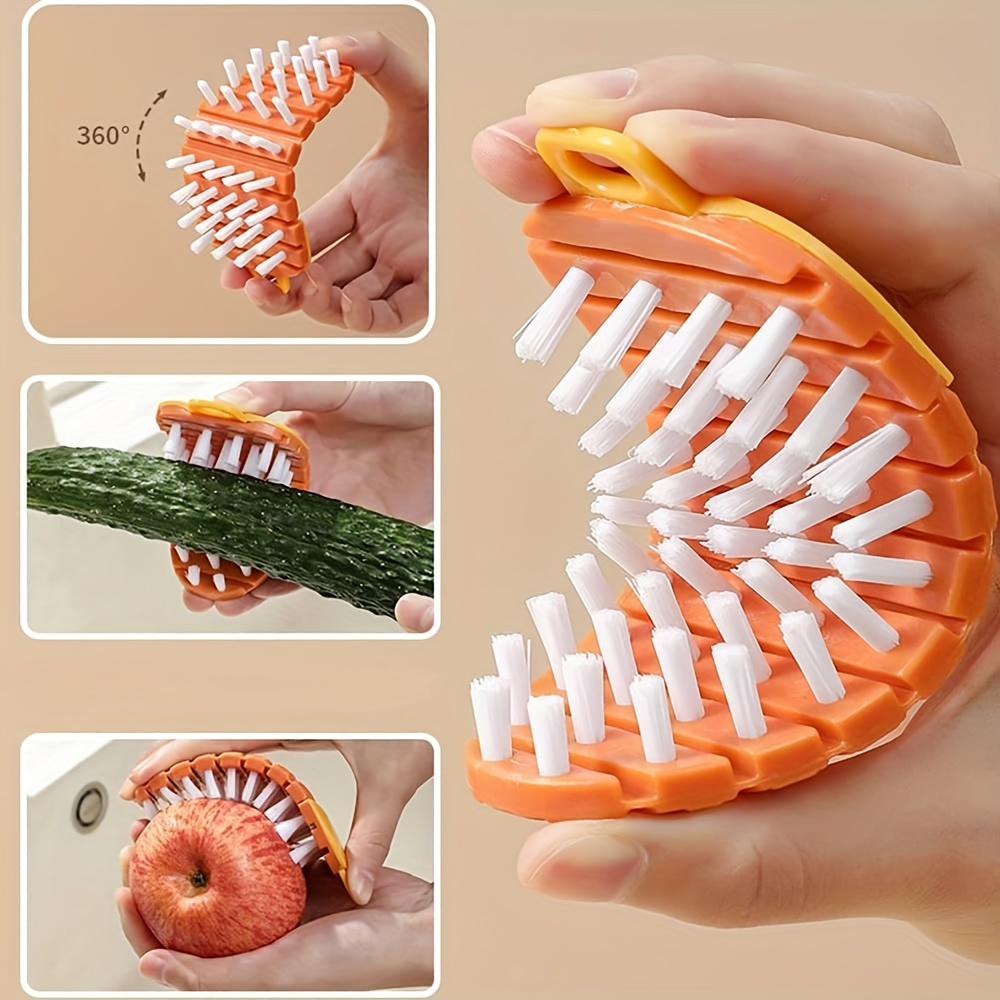 Fruit And Vegetable Peel Cleaning Brush, Bendable Sink Brush