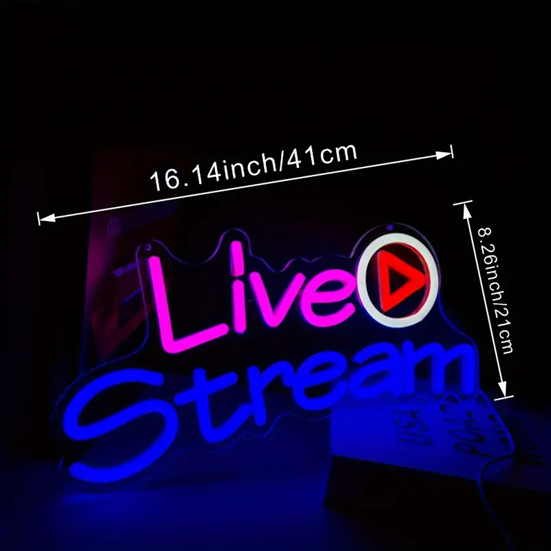 1pc Enseigne Néon Live Stream LED Lumière Néon On Air Pour - Temu France