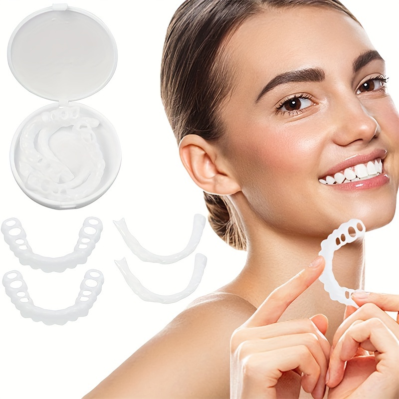 1 2 box veneers teeth braces top and bottom artificial teeth braces cosmetic tooth kit cosmetic veneers dentures for men and women details 0