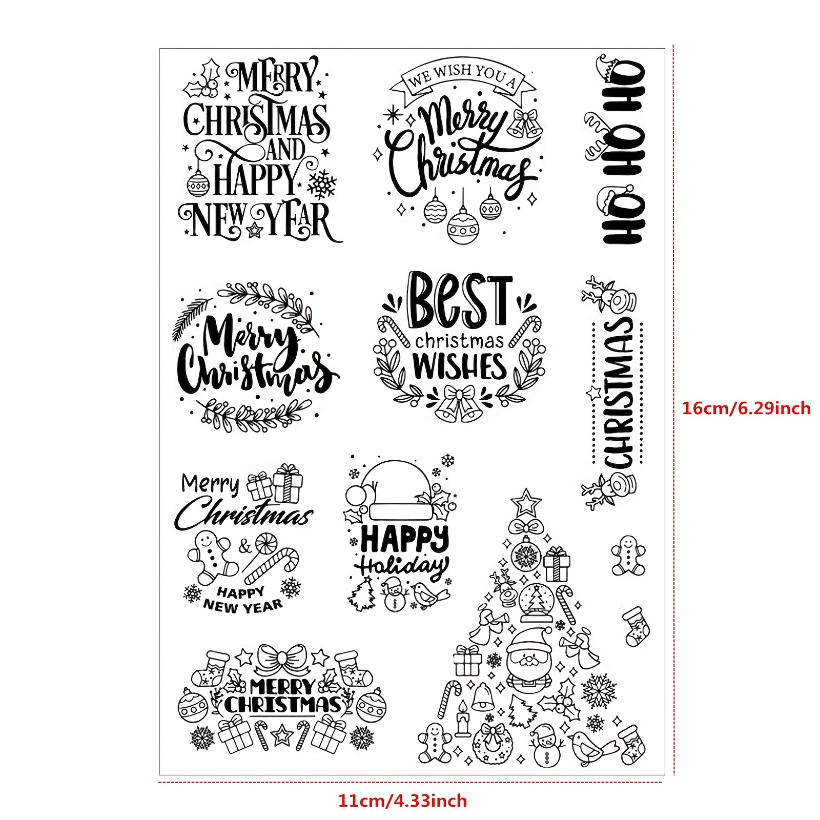 Christmas Gift Truck Clear Stamps for Card Making Decoration and  Scrapbooking Supplies, Xmas Theme Blessing Words Transparent Rubber Stamps  with