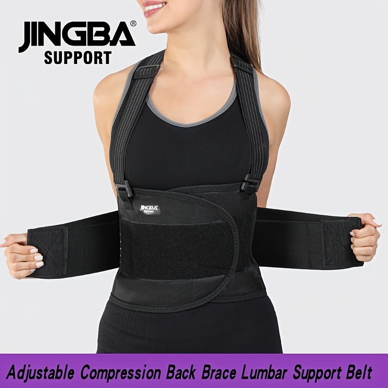 Lower Back Brace Lumbar Support Belt With Adjustable Straps For