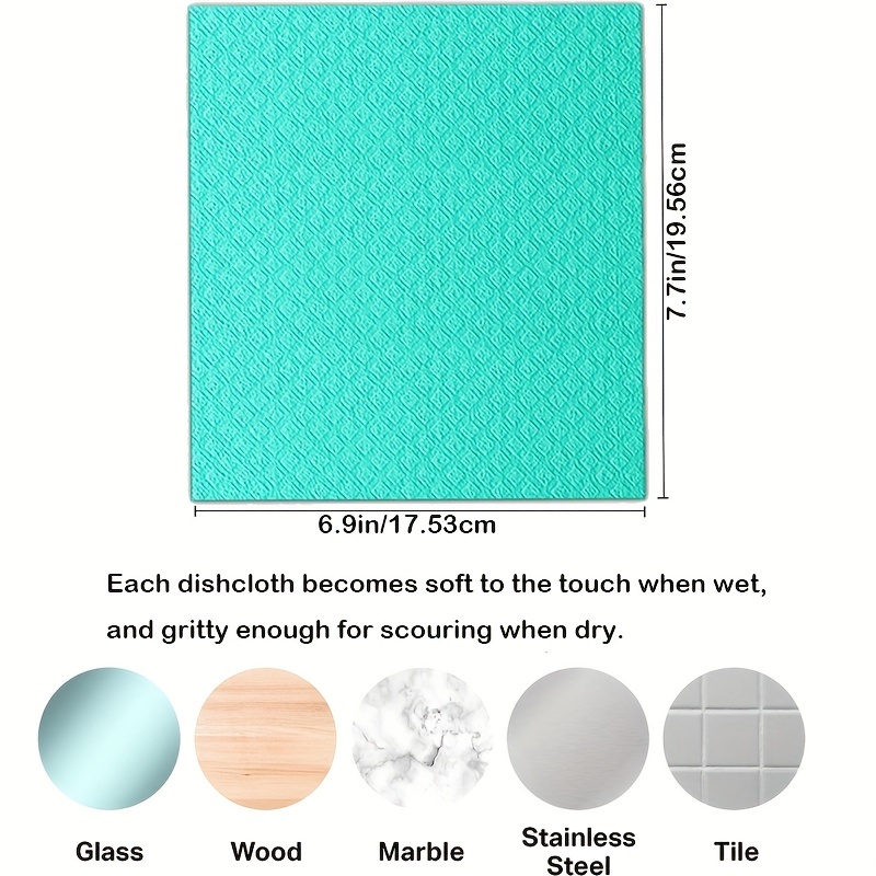 Goxawee Reusable Dish Cloths, Absorbent Dish Towels For Washing Dishes,swedish  Dish Towels, Cellulose Sponge Cloth For Kitchen, Drying Dishes, Counters,  Cups, Sinks, Tubs - Temu