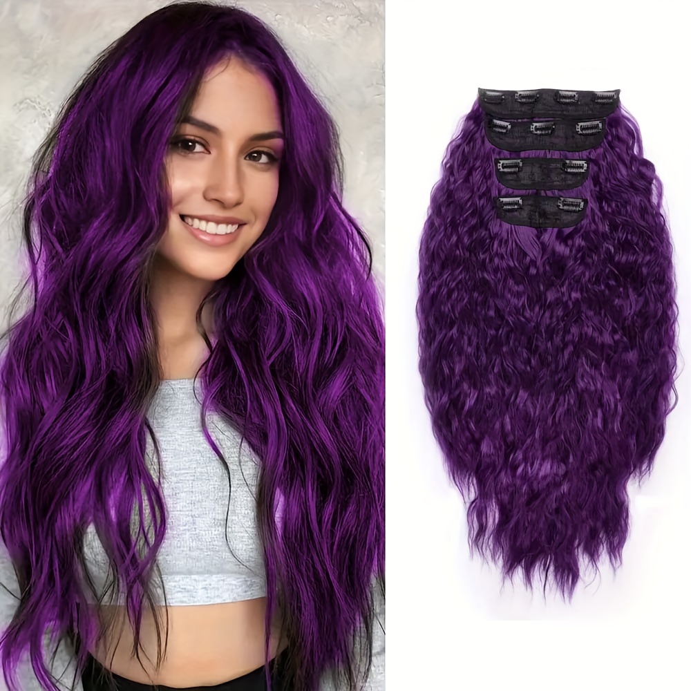 Violet curly outlet hair extensions