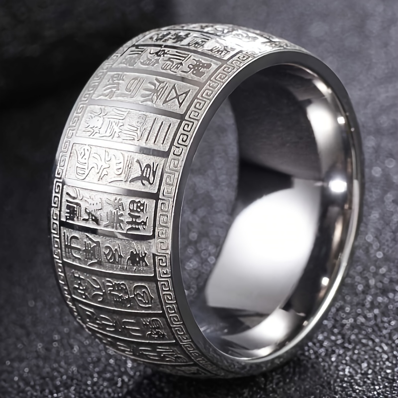 Titanium Stainless Steel-Plated Taoist Golden Light Ring