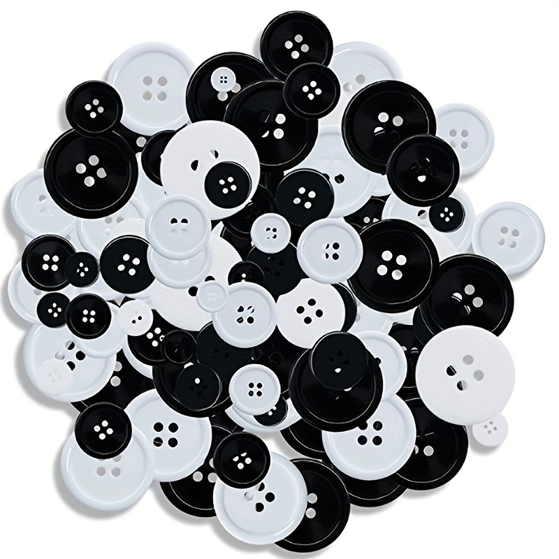 Resin Sewing Button Flat Sewn Button Black And White Suit - Temu