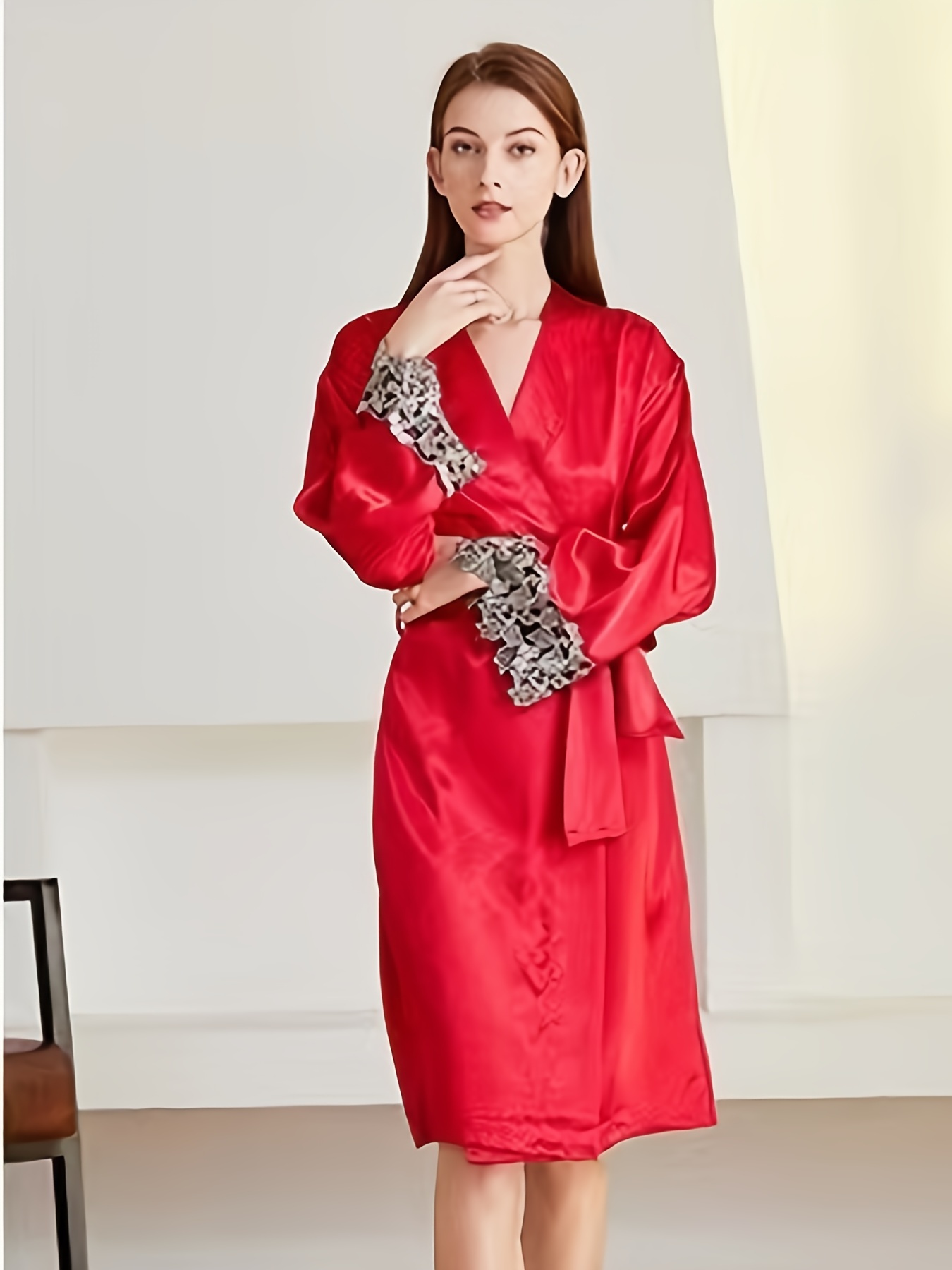 Women's Satin Kimono Robes Short Silk Bride And Bridesmaids Wedding ...